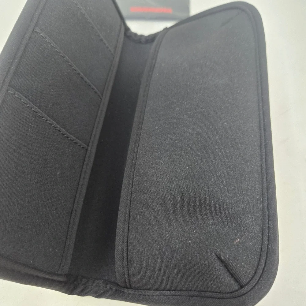 Carrera Eyewear Black Soft Sunglasses Case with Striped Band‎ and Cleaning Cloth